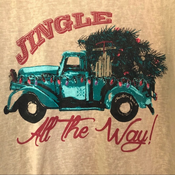 Jingle All The Way Christmas vintage truck top - Picture 2 of 6
